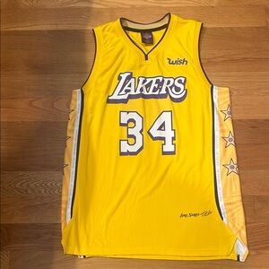 Los Angeles Lakers #34 O’Neal Yellow Basketball Jersey Lore Series Size XL